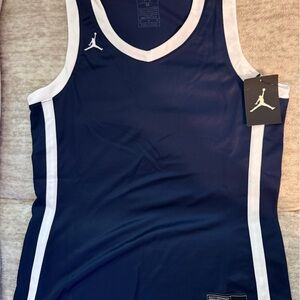 Jordan Dark Blue and White Athletic Tank